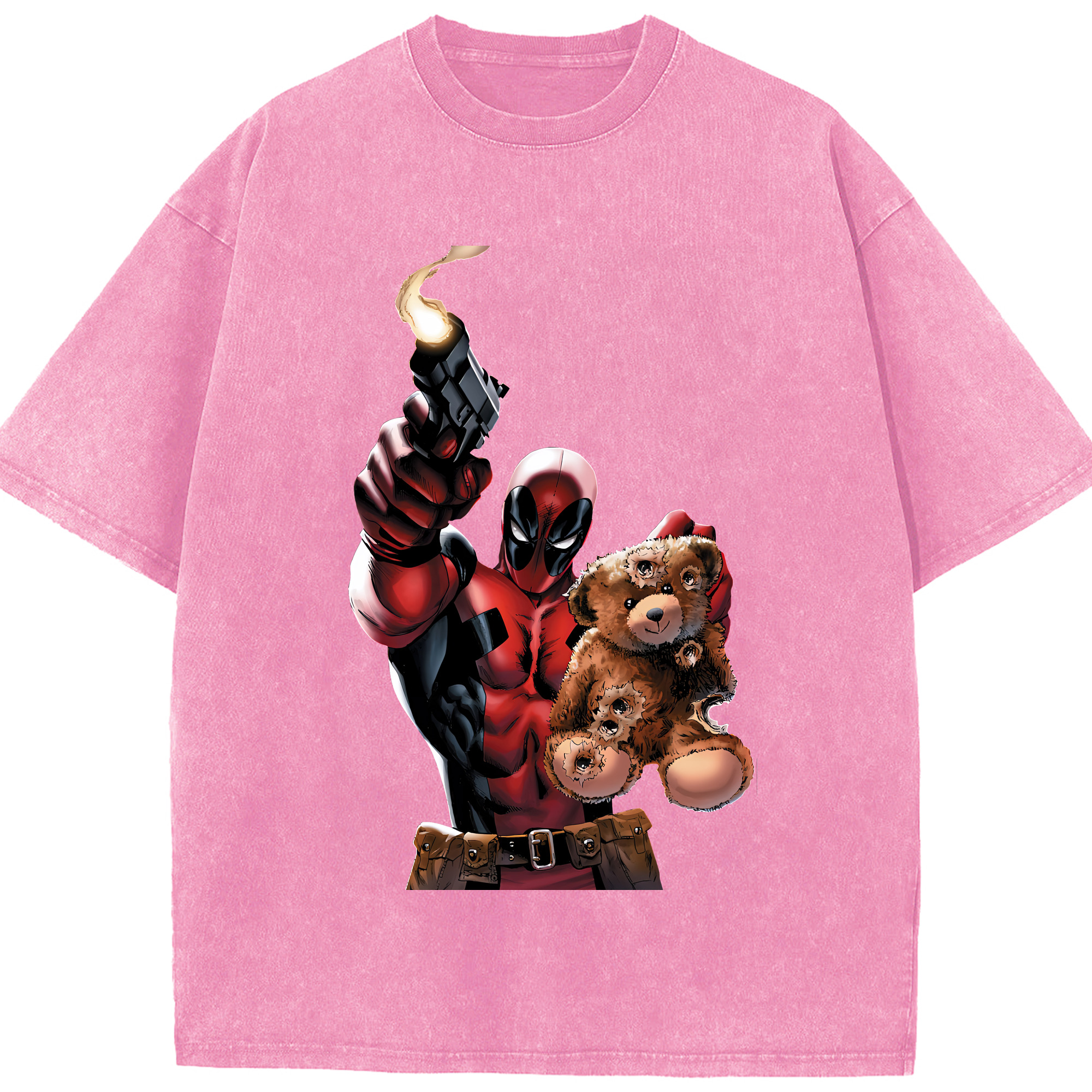 （画像用） Deadpool デッドプール 綿100% ヴィンテージ風 半袖Tシャツ（フロントプリント）